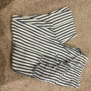 American Eagle Striped Linen Ankle Pants, Size 18